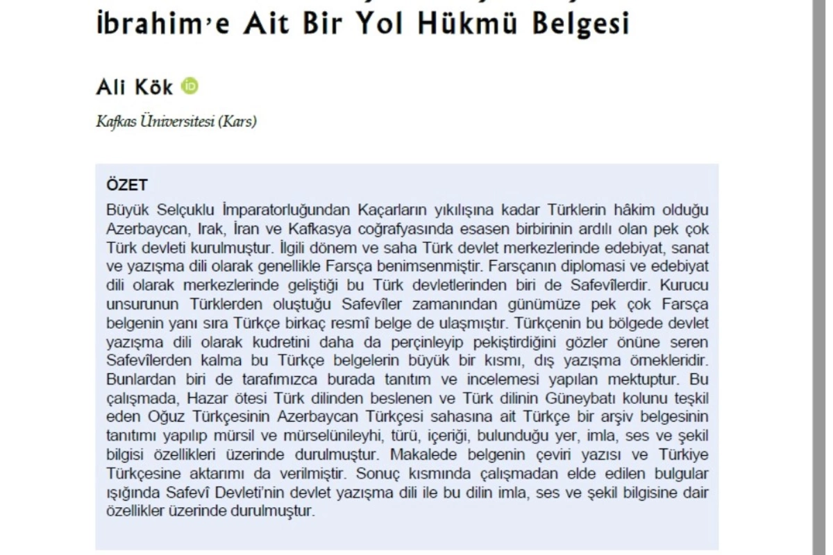 Türkiyəli alim azərbaycanlı tarixçilərə istinad etdi