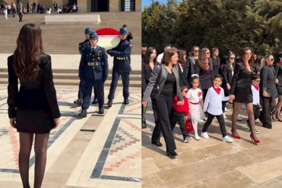 Qısa ətəkdə Anıtqəbirə əkil qoyması müzakirə yaratdı — FOTO
