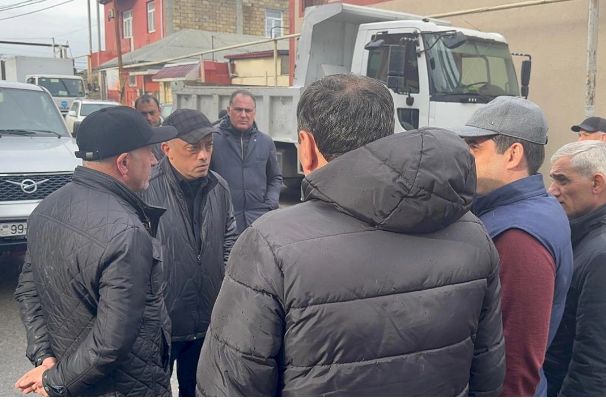 ADSEA sədri üzərində evlər tikilən kollektorun çökdüyü ərazidə olub — FOTOLAR