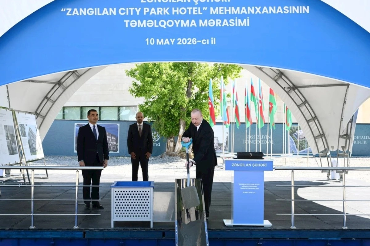 İlham Əliyev Zangilan City Park Hotelin təməlini qoyub — FOTOLAR (YENİLƏNİB)