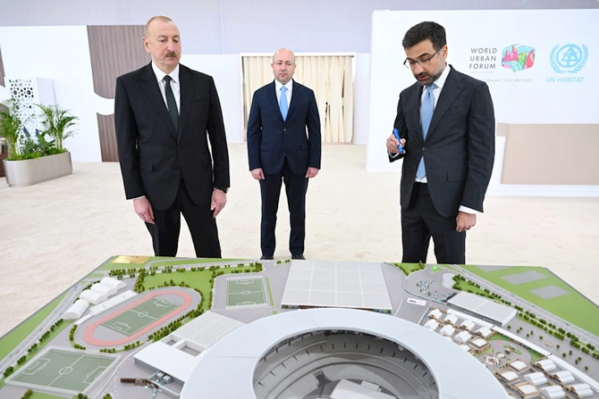 Prezident Olimpiya Stadionunun ərazisində WUF13 ilə bağlı görülən işlərlə tanış oldu — FOTOLAR Prezident Olimpiya Stadionunun ərazisində WUF13 ilə bağlı görülən işlərlə tanış oldu — FOTOLAR