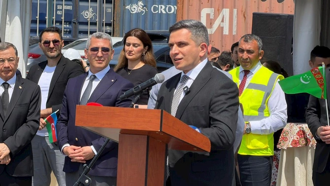 Bakı Limanında Türkmənistanda inşa olunan Gadamly gəmisinin qarşılanma mərasimi keçirildi — FOTOLAR