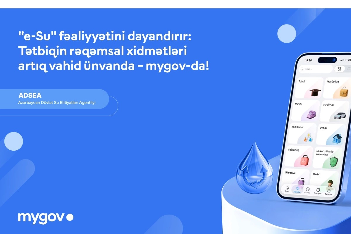 Dövlət Su Ehtiyatları Agentliyinin rəqəmsal xidmətləri “mygov” platformasına inteqrasiya edilir