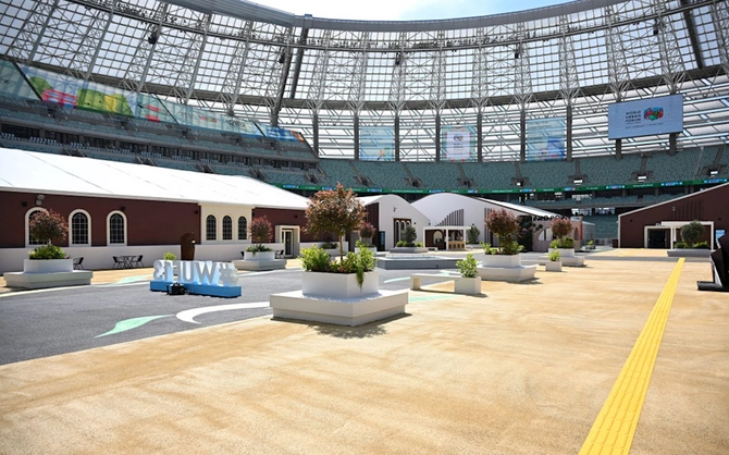 Prezident Olimpiya Stadionunun ərazisində WUF13 ilə bağlı görülən işlərlə tanış oldu — FOTOLAR Prezident Olimpiya Stadionunun ərazisində WUF13 ilə bağlı görülən işlərlə tanış oldu — FOTOLAR