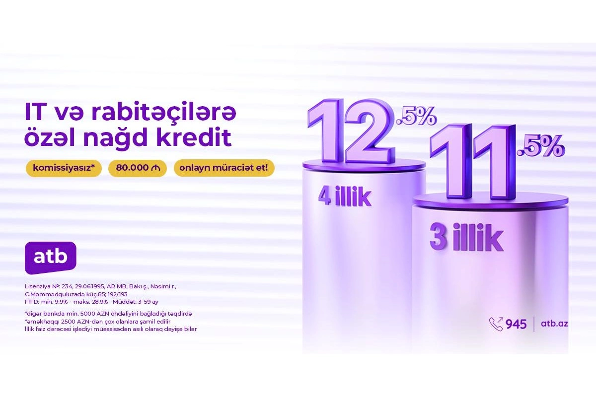 Azər Türk Bankdan rabitə və informasiya texnoloqiyaları işçiləri üçün istehlak kreditləri kampaniyası