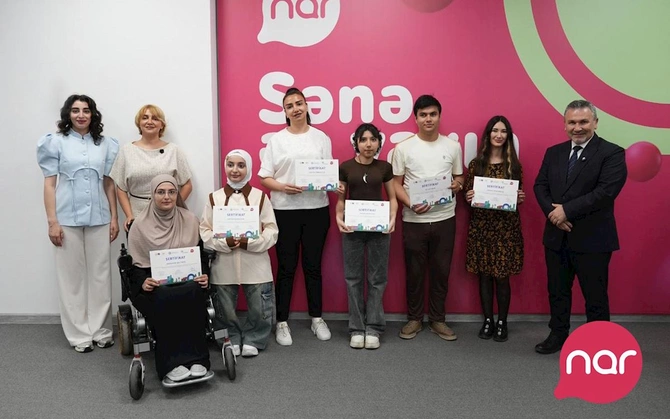 “Nar” WUF 13 çərçivəsində inklüziv təcrübə proqramı iştirakçılarını təltif edib — FOTOLAR “Nar” WUF 13 çərçivəsində inklüziv təcrübə proqramı iştirakçılarını təltif edib — FOTOLAR