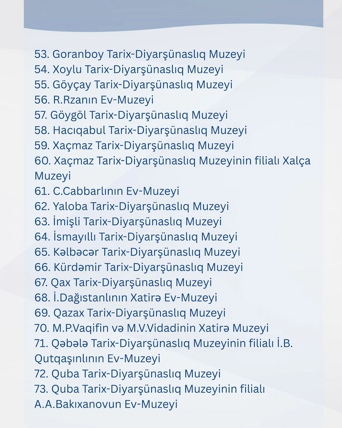 Mayın 18-i muzeylərdə Açıq qapı günü olacaq Mayın 18-i muzeylərdə Açıq qapı günü olacaq