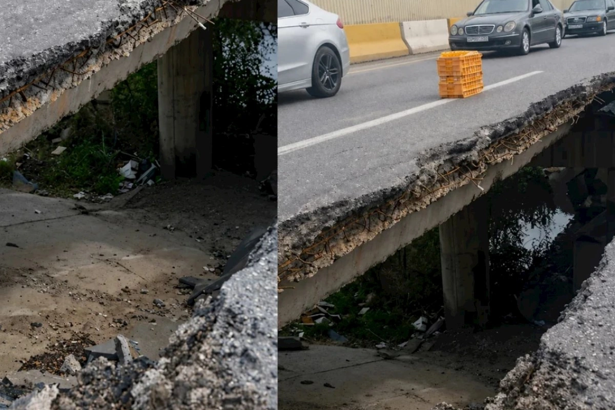 Bu yol çökdü — Sürücülərin DİQQƏTİNƏ