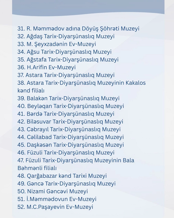 Mayın 18-i muzeylərdə Açıq qapı günü olacaq Mayın 18-i muzeylərdə Açıq qapı günü olacaq