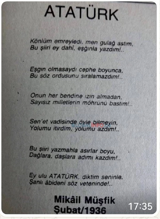 Müşfiqin Atatürkə yazdığı şeir tapıldı — FOTO