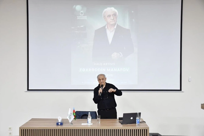 Qarabağ Universitetində tələbələr xalq artisti Fəxrəddin Manafovla görüşdü — FOTOLAR Qarabağ Universitetində tələbələr xalq artisti Fəxrəddin Manafovla görüşdü — FOTOLAR