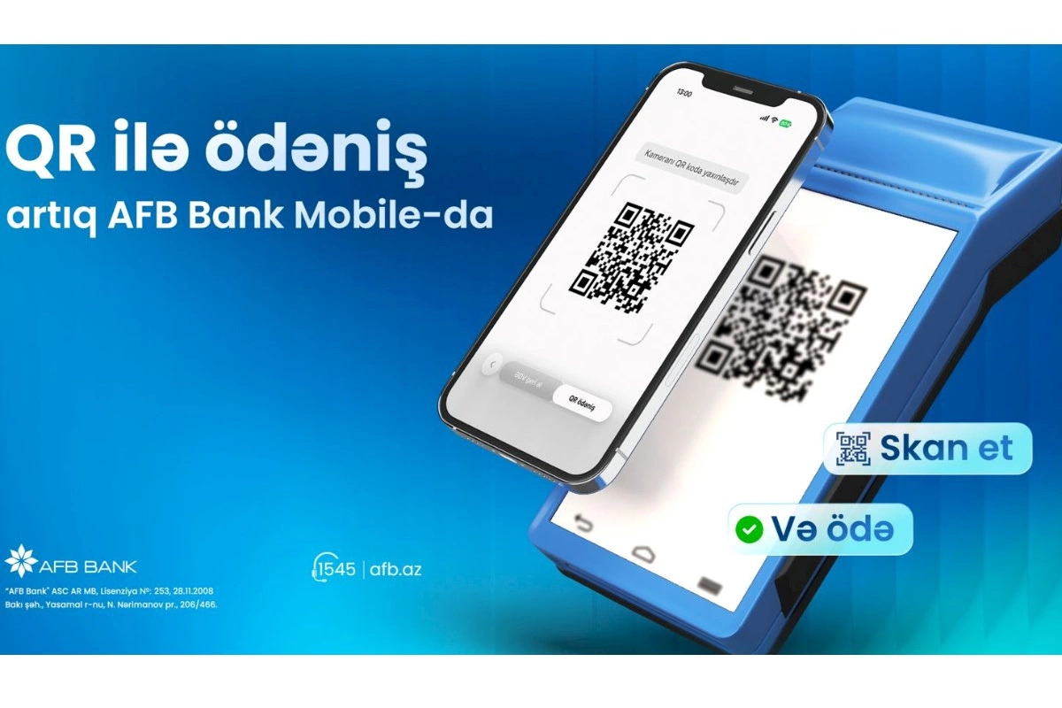 AFB Bank-da QR kod ilə ödəniş imkanı istifadəyə verildi