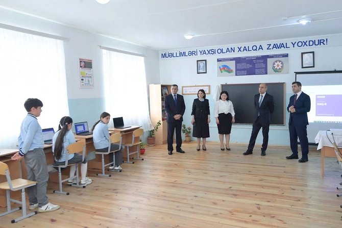 Nazir Qaxda tədris prosesi ilə tanış olub — FOTOLAR