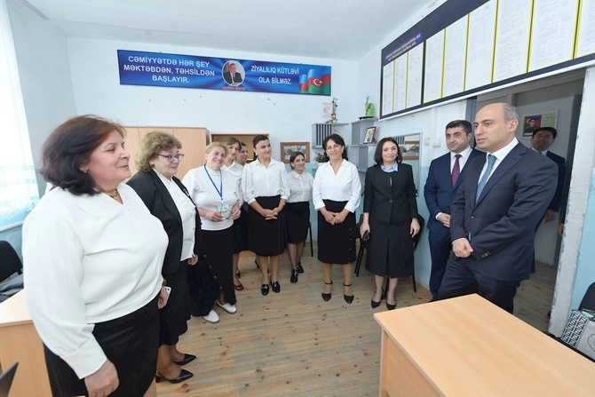 Nazir Qaxda tədris prosesi ilə tanış olub — FOTOLAR