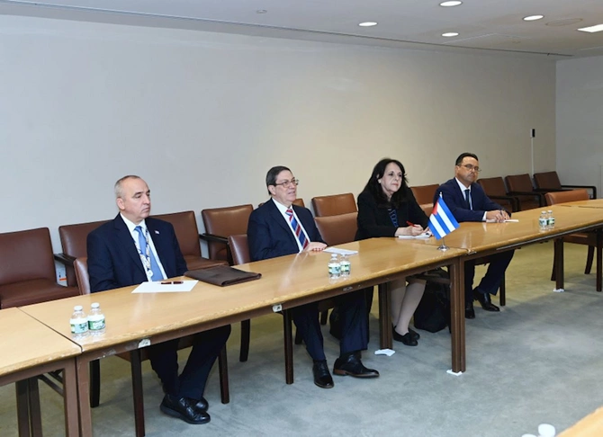 Ceyhun Bayramov kubalı həmkarı ilə görüşüb — FOTOLAR