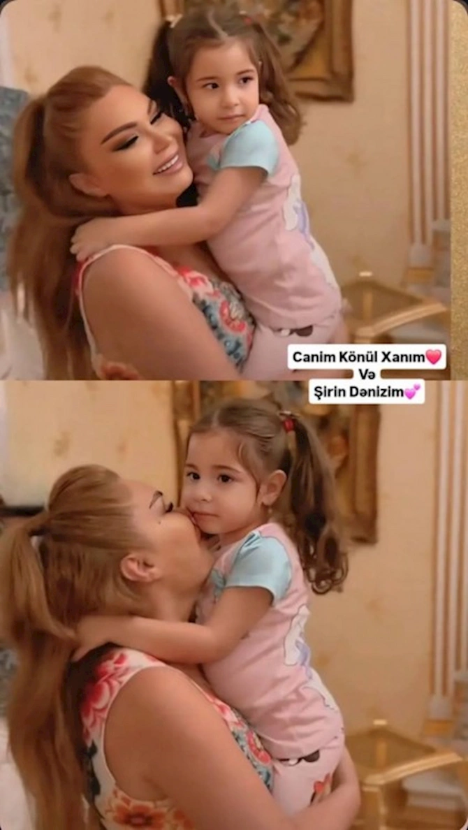 Könül Kərimova nəvəsi ilə — FOTO