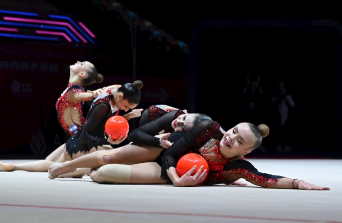 Birinci vitse-prezident Mehriban Əliyeva bədii gimnastika üzrə Avropa Kubokunu izləyib — FOTOLAR