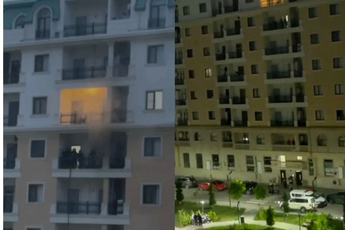 Sumqayıt Bulvarının yaxınlığındakı binada yanğın