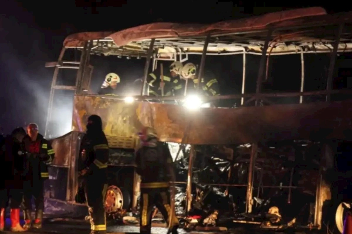 Türkiyədə sərnişin avtobusu yanıb kül oldu — 8 ölü var (FOTOLAR)
