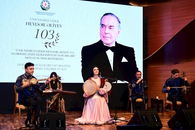 “Ümummilli Lider Heydər Əliyev və Azərbaycanın mədəniyyət dəyərləri” mövzusunda konfrans keçirilib — FOTOLAR “Ümummilli Lider Heydər Əliyev və Azərbaycanın mədəniyyət dəyərləri” mövzusunda konfrans keçirilib — FOTOLAR