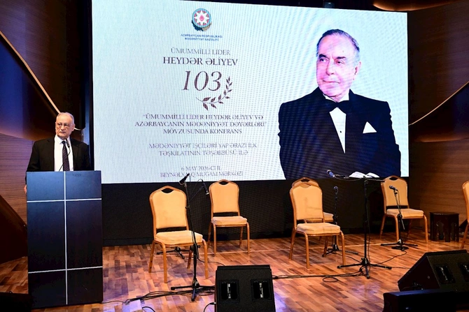 “Ümummilli Lider Heydər Əliyev və Azərbaycanın mədəniyyət dəyərləri” mövzusunda konfrans keçirilib — FOTOLAR “Ümummilli Lider Heydər Əliyev və Azərbaycanın mədəniyyət dəyərləri” mövzusunda konfrans keçirilib — FOTOLAR