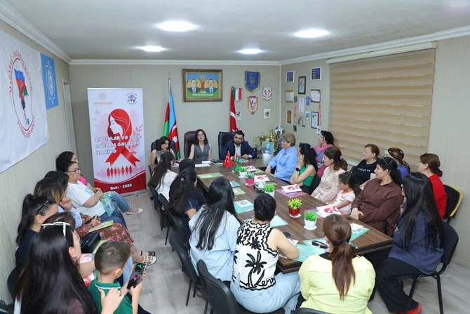 Abşeron rayonunda “Qadınlar və QİÇS: Sağlam Gələcək Naminə” layihəsi çərçivəsində maarifləndirici təlim keçirilib — FOTOLAR