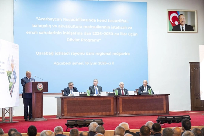 Ağcabədidə aqrar sahədə yeni Dövlət Proqramının müzakirəsi ilə bağlı regional müşavirə keçirilib — FOTOLAR