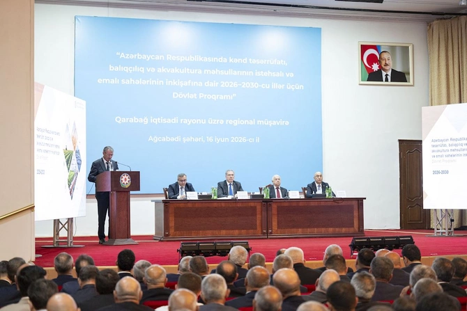 Ağcabədidə aqrar sahədə yeni Dövlət Proqramının müzakirəsi ilə bağlı regional müşavirə keçirilib — FOTOLAR