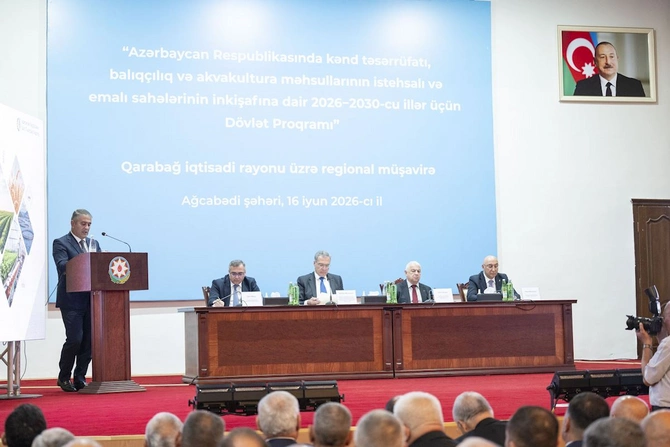 Ağcabədidə aqrar sahədə yeni Dövlət Proqramının müzakirəsi ilə bağlı regional müşavirə keçirilib — FOTOLAR