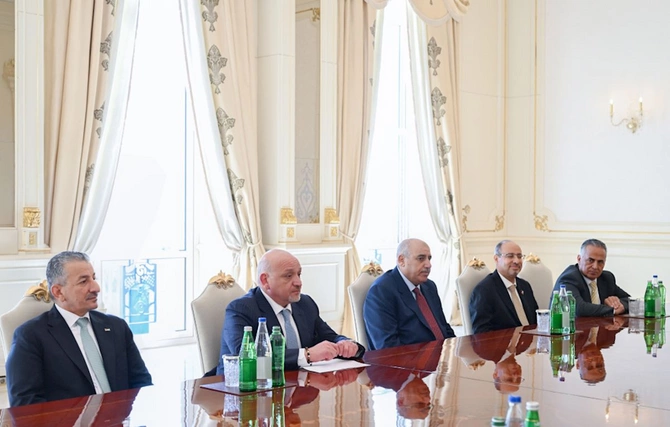 İlham Əliyev İordaniya Haşimilər Krallığı Nümayəndələr Palatasının nümayəndə heyətini qəbul edib — FOTOLAR