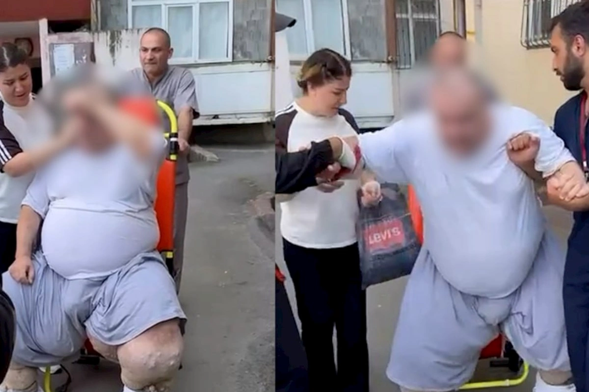 Bakıda 330 kiloqram çəkisi olan kişi evdən belə çıxarıldı — VİDEO