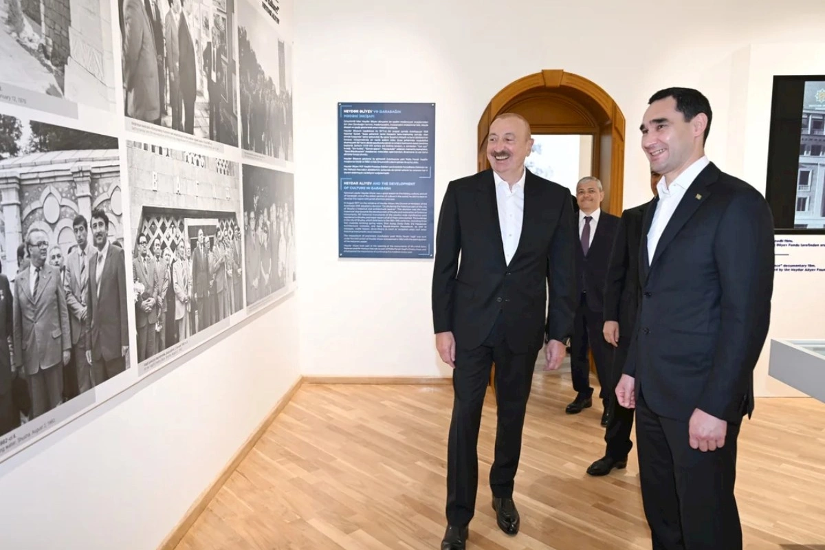 Azərbaycan və Türkmənistan prezidentləri Şuşada Heydər Əliyev və Qarabağ sərgisi ilə tanış olublar — FOTOLAR