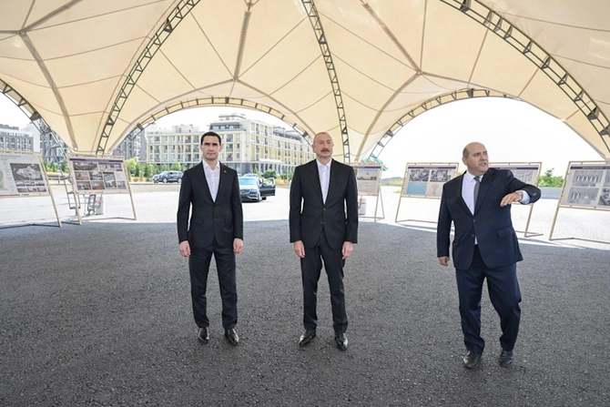 Füzulinin dağıdılmış yerlərinə baxdılar — FOTOLAR