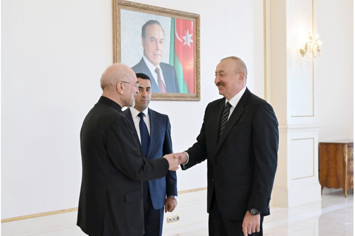 İlham Əliyev İran İslam Şurası Məclisinin sədrinin başçılıq etdiyi nümayəndə heyətini qəbul edib — FOTOLAR