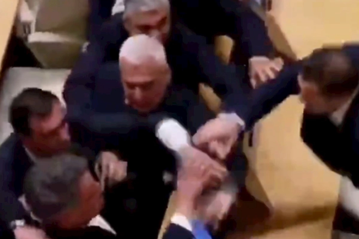 Gürcüstan parlamentinin iclasında əlbəyaxa dava — VİDEO