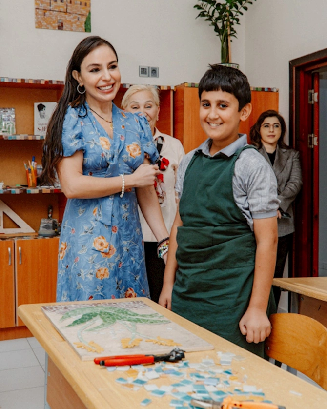 Leyla və Arzu Əliyevalar internat tipli ümumtəhsil məktəbində — FOTOLAR