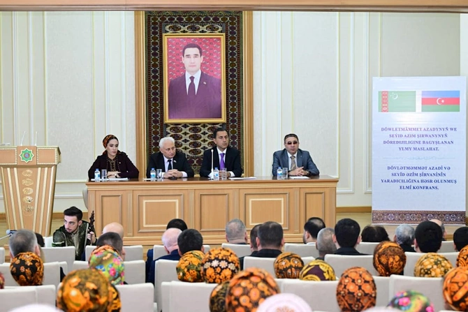Arkadağda Seyid Əzim Şirvani və Dövlətməmməd Azadinin yaradıcılığına həsr olunan elmi konfrans keçirilib — FOTOLAR Arkadağda Seyid Əzim Şirvani və Dövlətməmməd Azadinin yaradıcılığına həsr olunan elmi konfrans keçirilib — FOTOLAR