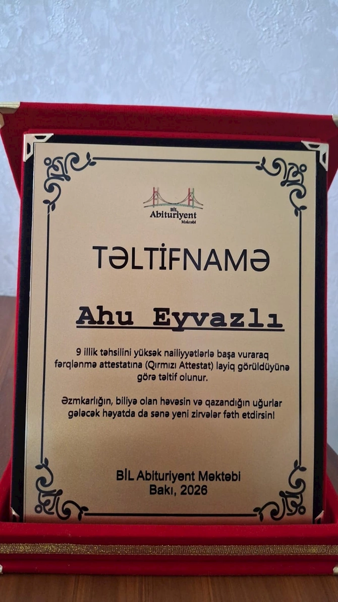 9-cu sinif şagirdindən uğurlu nəticə — FOTO