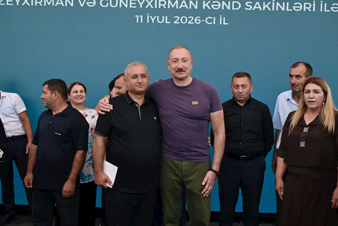 Prezident Xocavəndin Quzeyxırman kəndində olub — FOTOLAR Prezident Xocavəndin Quzeyxırman kəndində olub — FOTOLAR