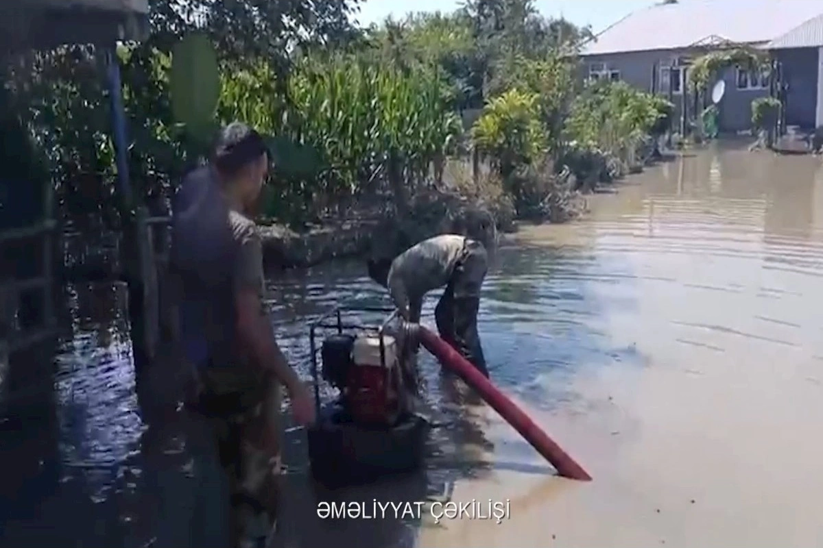 Balakəndə su dolmuş ərazilərdə tədbirlər fasiləsiz davam etdirilir — VİDEO