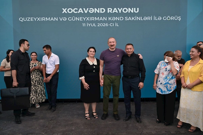 Prezident Xocavəndin Quzeyxırman kəndində olub — FOTOLAR Prezident Xocavəndin Quzeyxırman kəndində olub — FOTOLAR