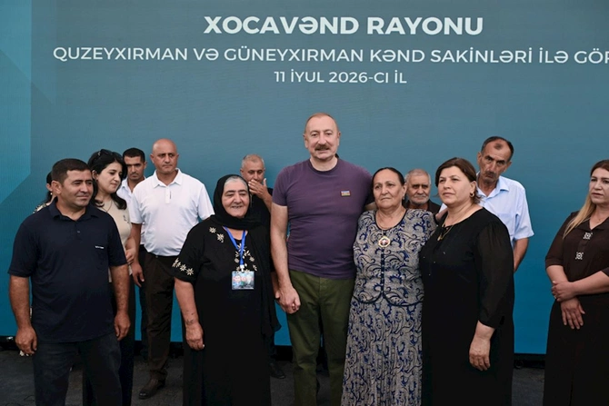 Prezident Xocavəndin Quzeyxırman kəndində olub — FOTOLAR Prezident Xocavəndin Quzeyxırman kəndində olub — FOTOLAR