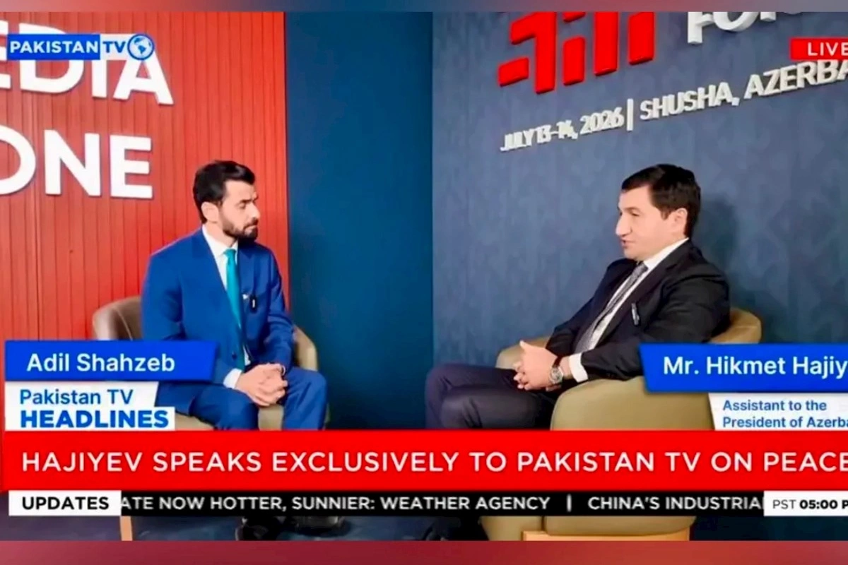 Hikmət Hacıyev Pakistan telekanalına müsahibə verdi — VİDEO