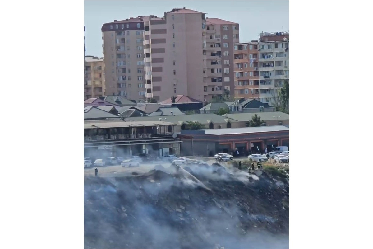 Bakıda açıq ərazidə baş verən yanğın söndürüldü