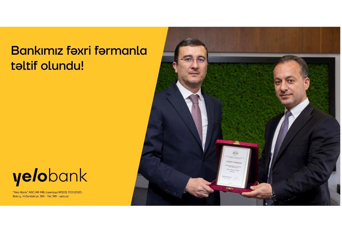 Yelo Bank Azərbaycan Sahibkarlar Konfederasiyasının fəxri fərmanına layiq görülüb