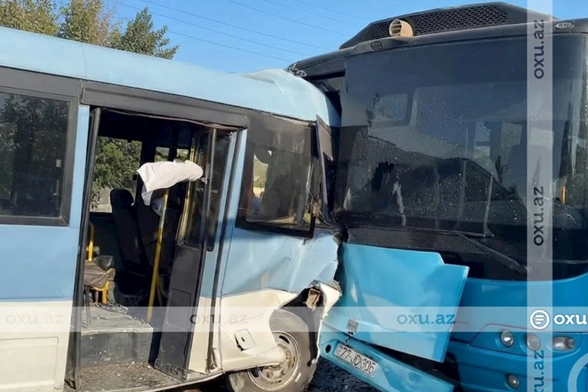 Bakıda 2 avtobus toqquşdu: 20-dən çox şəxs xəsarət aldı — VİDEO (YENİLƏNİB)