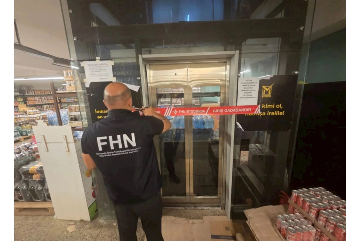 Marketin liftinin fəaliyyəti dayandırıldı — VİDEO/FOTOLAR