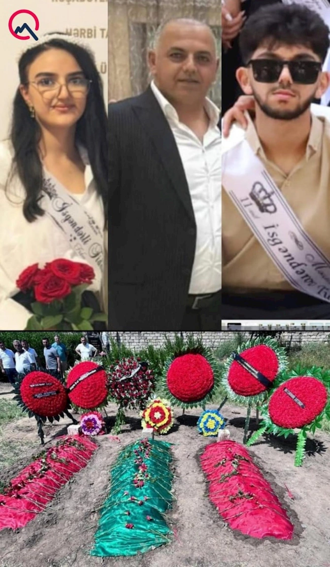 Ata və övladları dəfn olundu — FOTO Ata və övladları dəfn olundu — FOTO