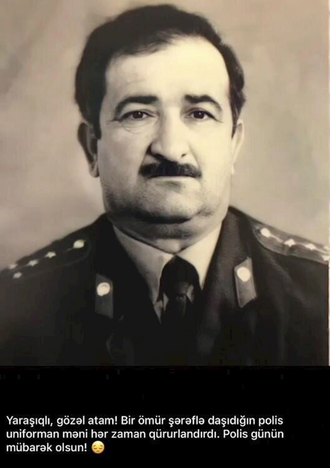 Xumar Qədimovadan polis atası ilə bağlı paylaşım: “Yaraşıqlı, gözəl atam! — FOTO