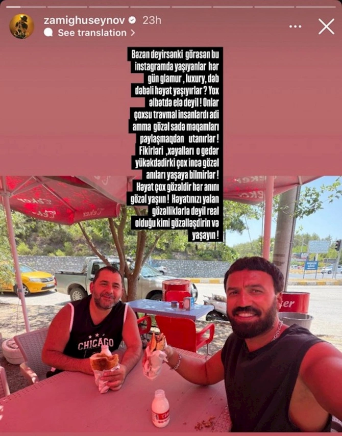 Dəbdəbəli həyatını paylaşanlar travmalı insanlardır — FOTO Dəbdəbəli həyatını paylaşanlar travmalı insanlardır — FOTO